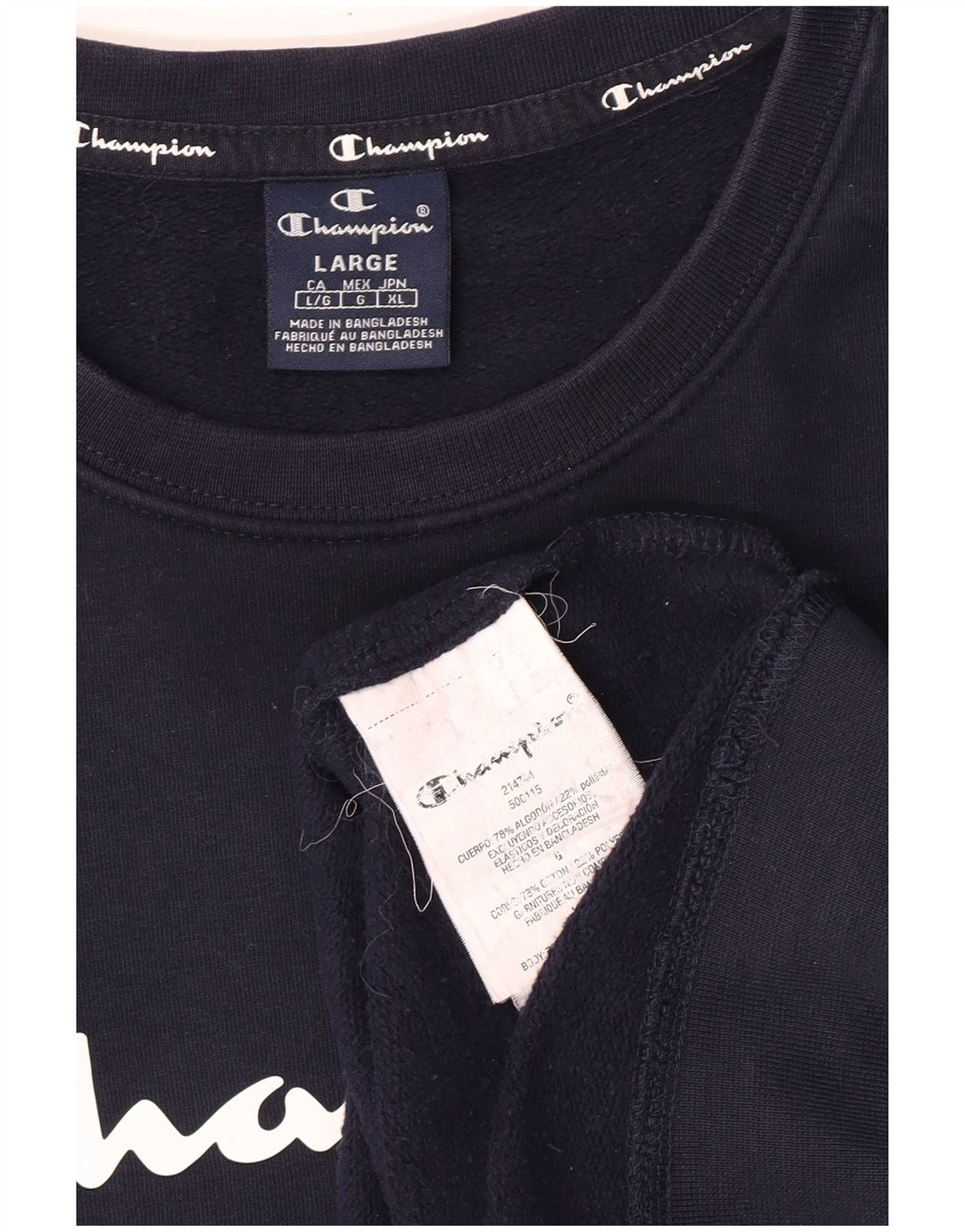 Champion Sudadera Jumper para Hombre Grande Azul Marino Algodón