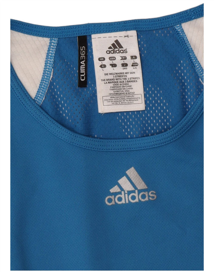 ADIDAS Mens Clima 365 Camiseta Top Grande Azul Colorblock Poliéster