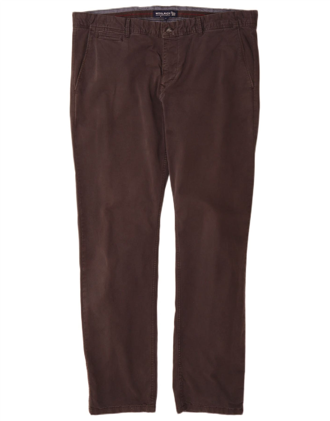 Woolrich Pantalón chino recto para hombre W38 L32 Algodón gris
