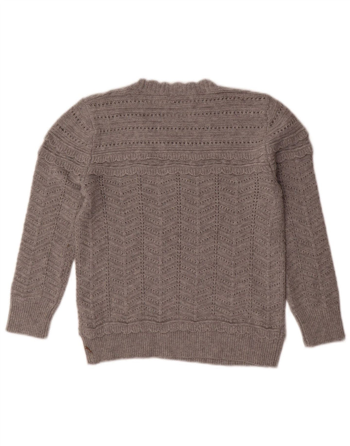 J. Crew Suéter tipo jersey con cuello barco para mujer UK 6 XS Lana gris