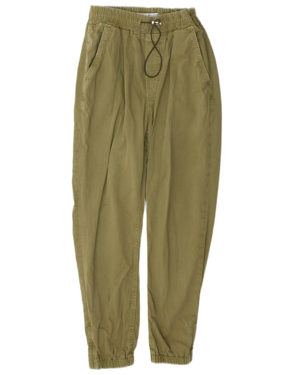 Zara Mujer Pantalones Joggers XS W24 L26 Caqui Algodón