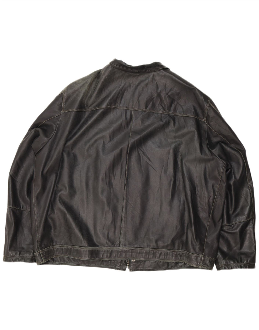 Vintage chaqueta de cuero para hombre Reino Unido 44 2XL negro