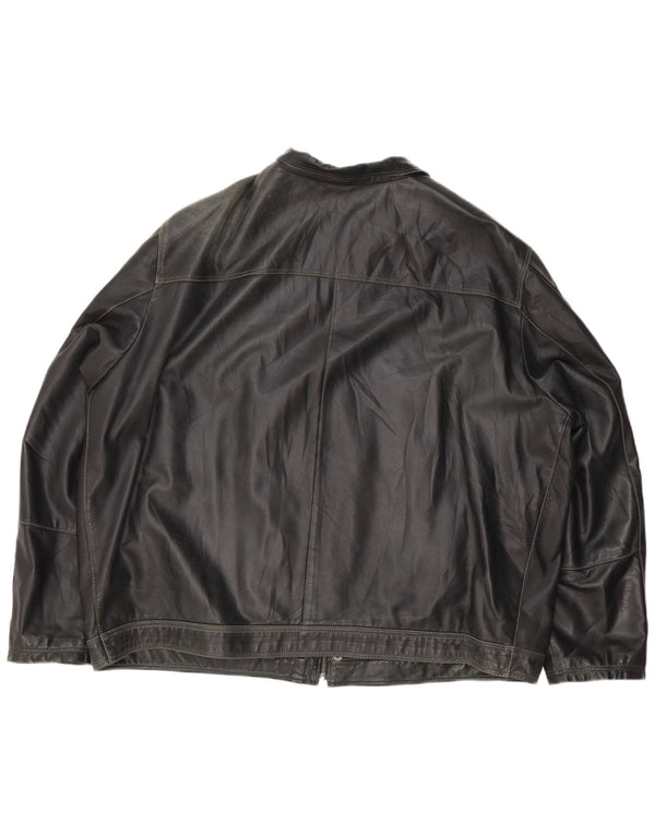 Vintage chaqueta de cuero para hombre Reino Unido 44 2XL negro
