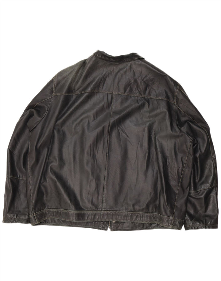 Vintage chaqueta de cuero para hombre Reino Unido 44 2XL negro