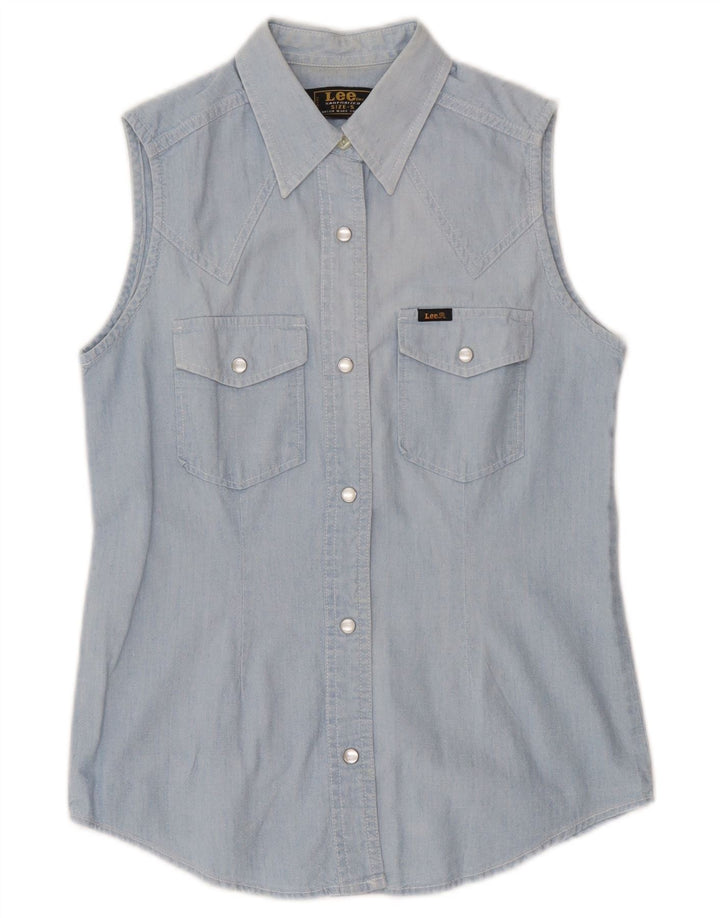 Camisa sin mangas Lee para mujer UK 40 Small Blue