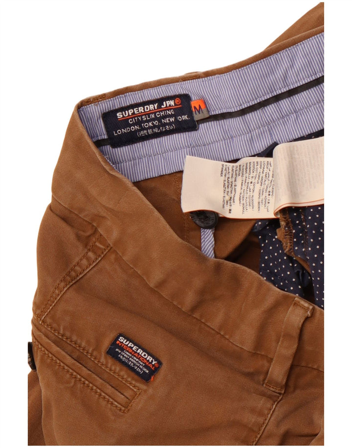 SUPERDRY Pantalón chino ajustado para hombre Medium W32 L31 Algodón marrón