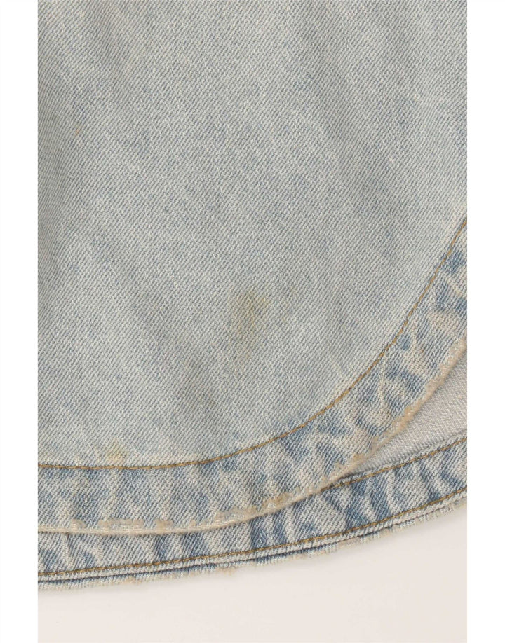 Zara Mujer Camisa Vaquera Extragrande UK 10 Small Algodón Azul