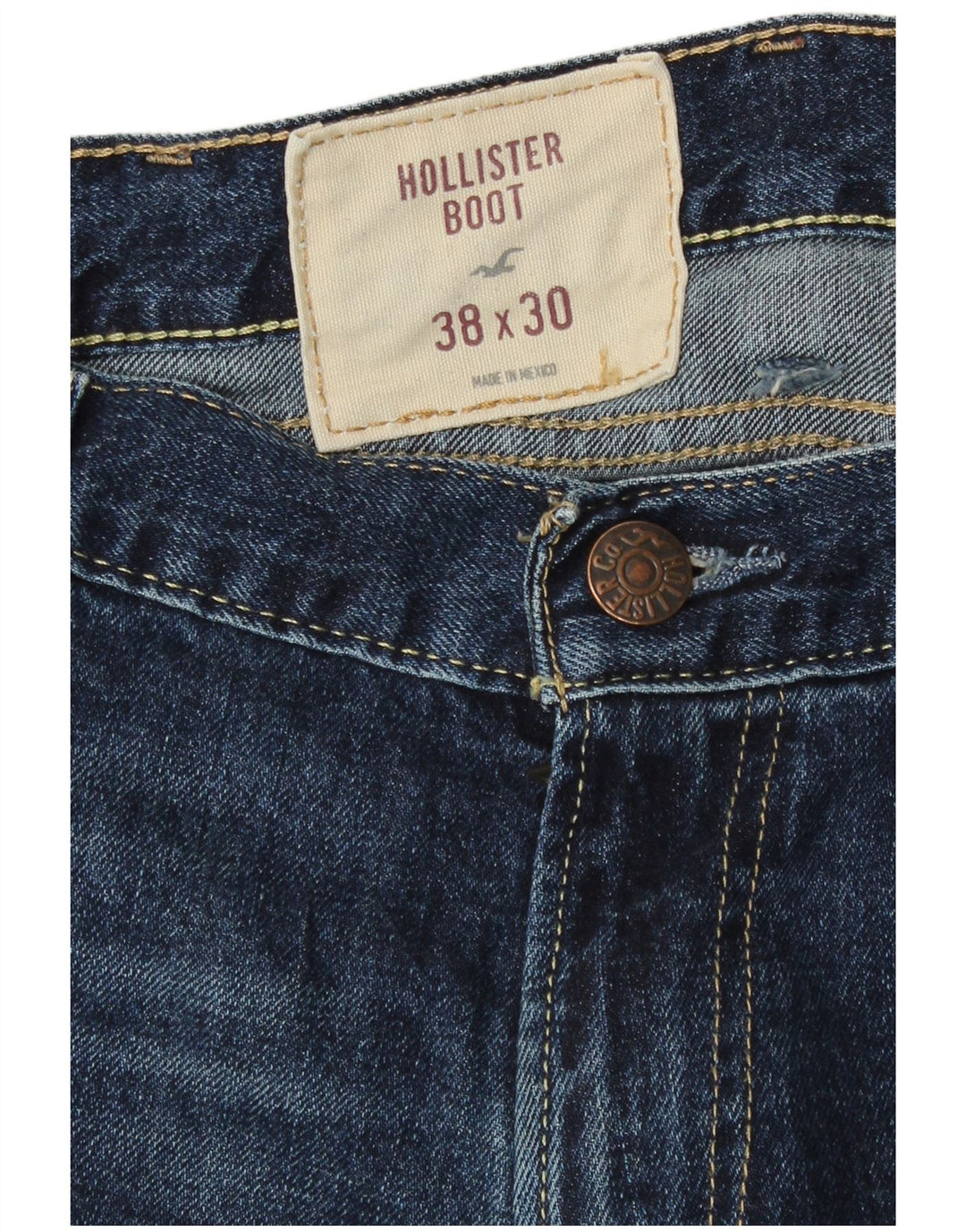 Vaqueros Hollister Hombre Bootcut W38 L30 Algodón Azul Marino