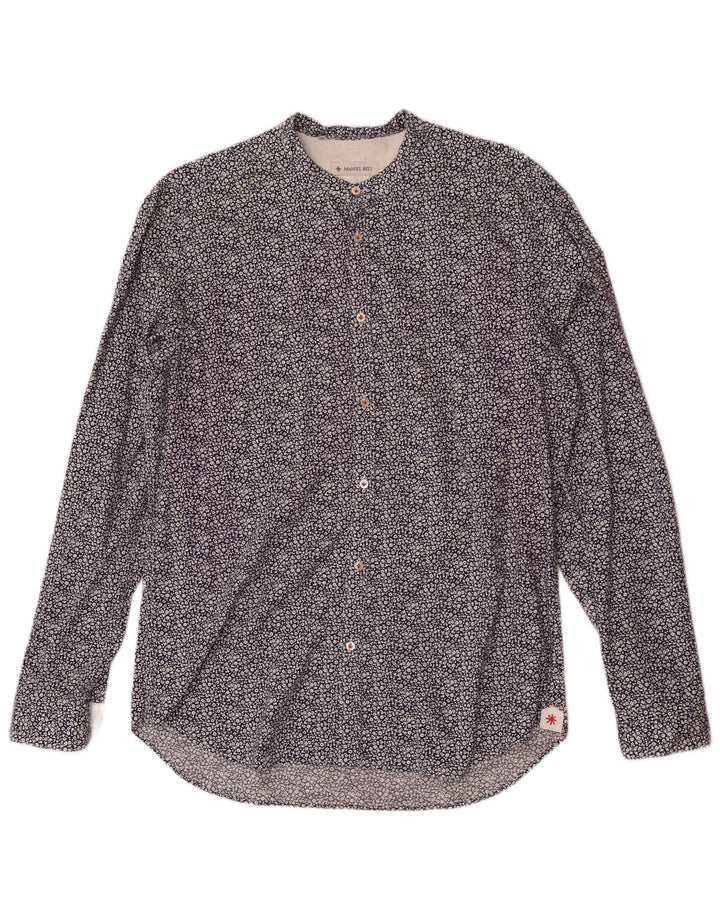 Manuel Ritz Camisa para hombre Talla 42 16 1/2 Grande Azul marino Floral