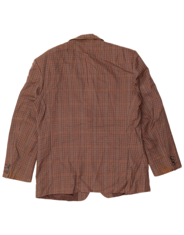 Marks & Spencer Chaqueta tipo blazer corta para hombre UK 40 Marrón medio Pata de gallo