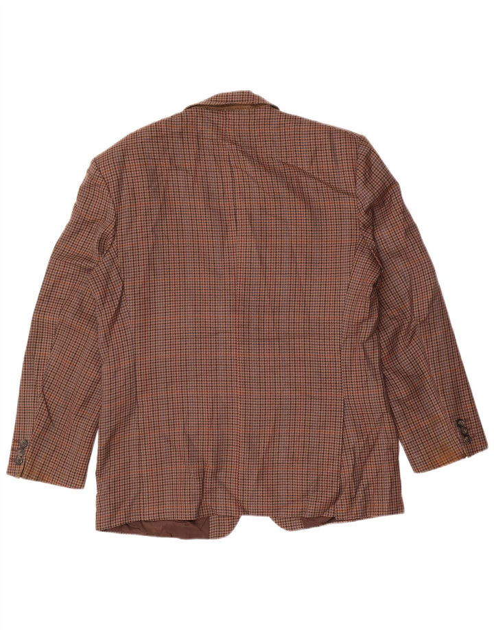 Marks & Spencer Chaqueta tipo blazer corta para hombre UK 40 Marrón medio Pata de gallo
