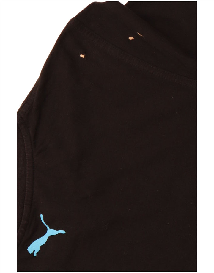 PUMA Camiseta gráfica para mujer Top UK 10 Small Black Cotton