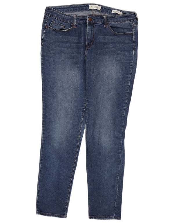 Vintage Mujer Skinny Jeans W31 L28 Algodón Azul