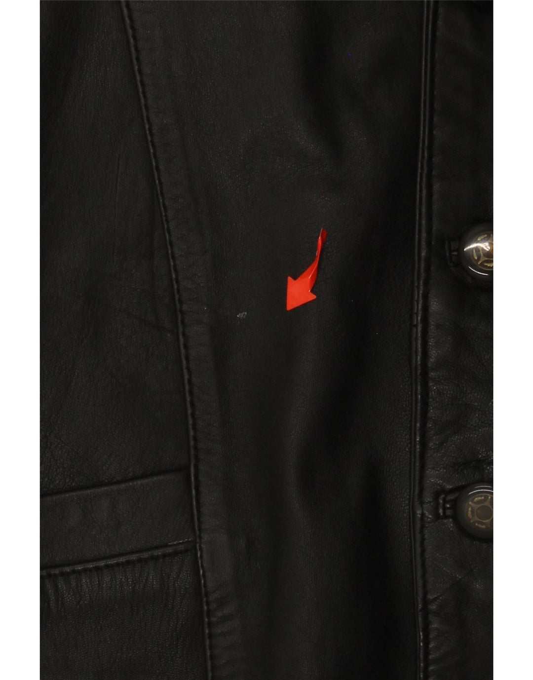 VINTAGE Chaleco de cuero para hombre Medio Negro