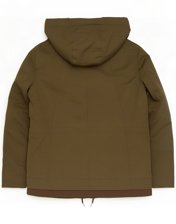 Zara Chaqueta cortavientos con capucha para mujer UK 44 Poliéster caqui medio