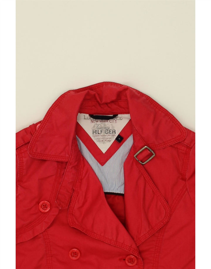 TOMMY HILFIGER Girls Pea Coat 7-8 Years Red Cotton Vintage Tommy Hilfiger and Second-Hand Tommy Hilfiger from Messina Hembry 