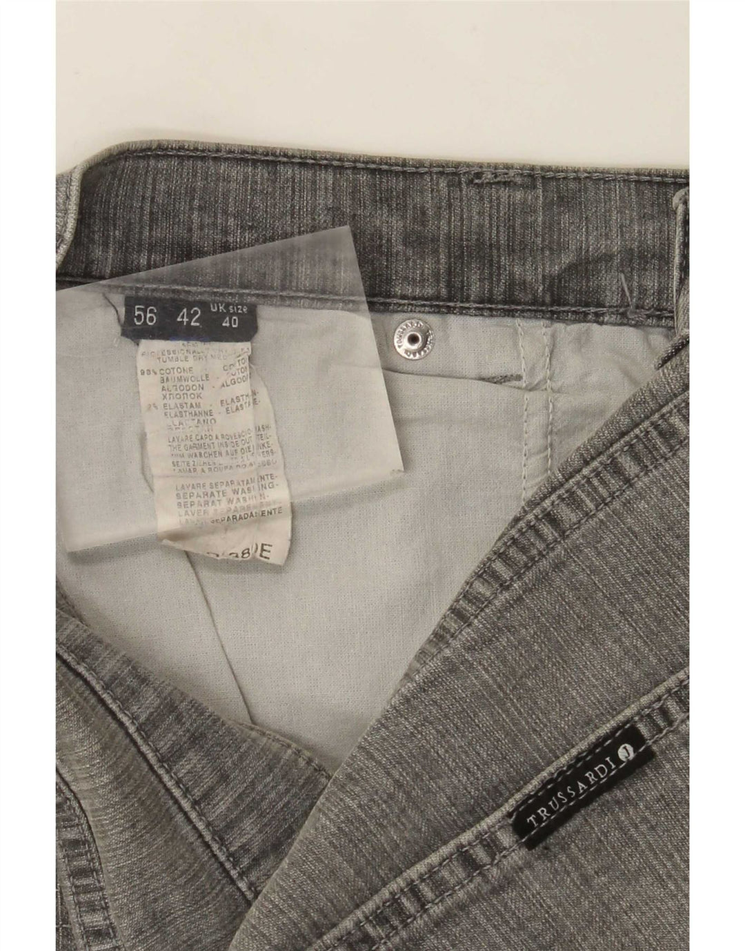 Vaqueros Trussardi Hombre Rectos W36 L31 Gris Algodón
