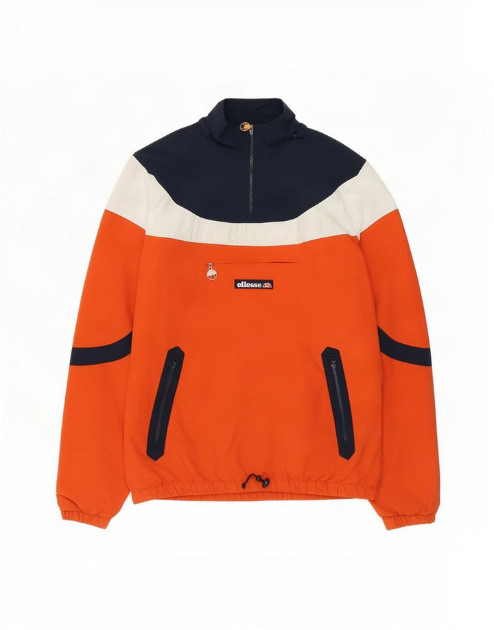 Ellesse Hombre Jersey Chándal Top Chaqueta Color Block Naranja Medio