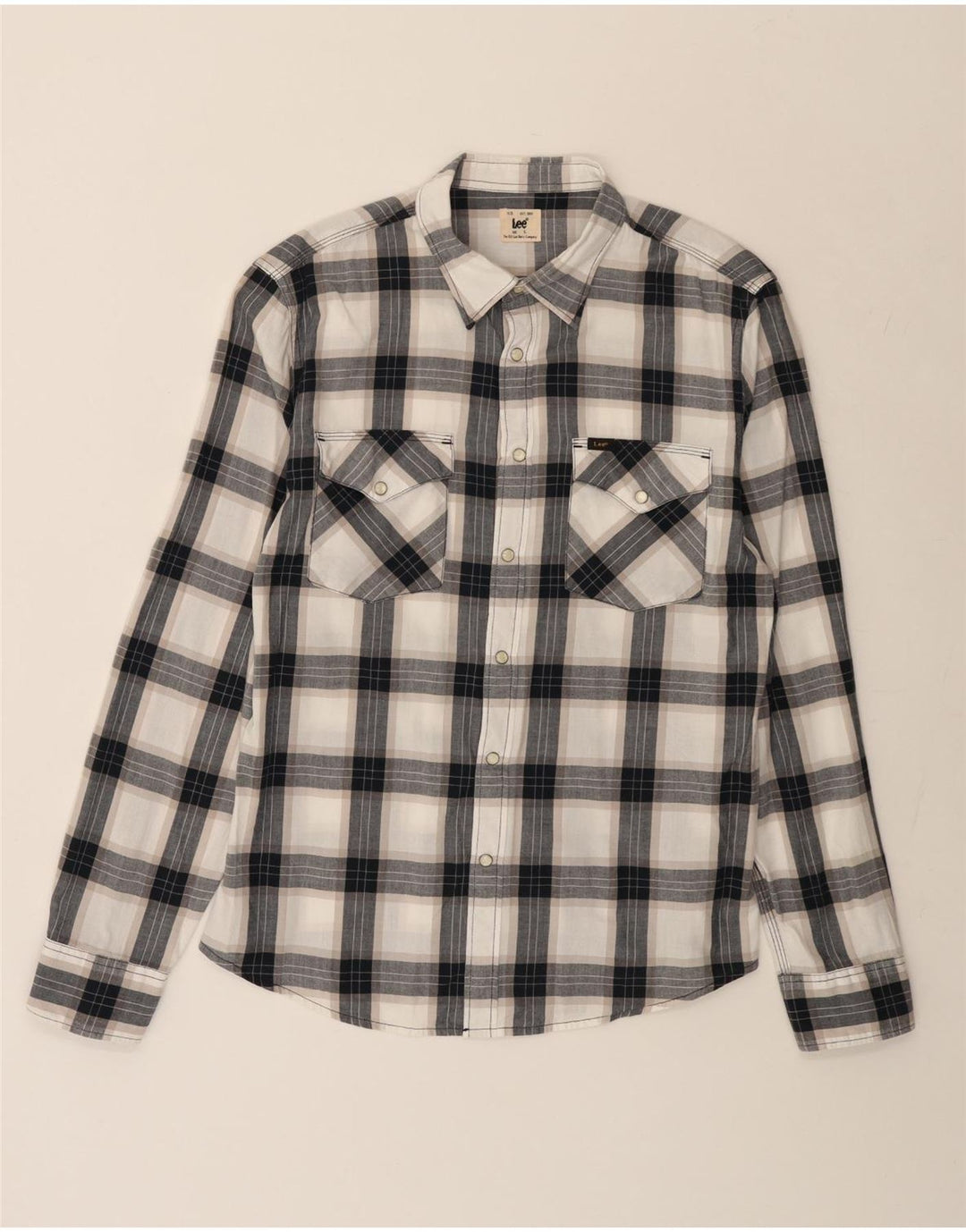 Camisa LEE para hombre de algodón a cuadros negros grandes