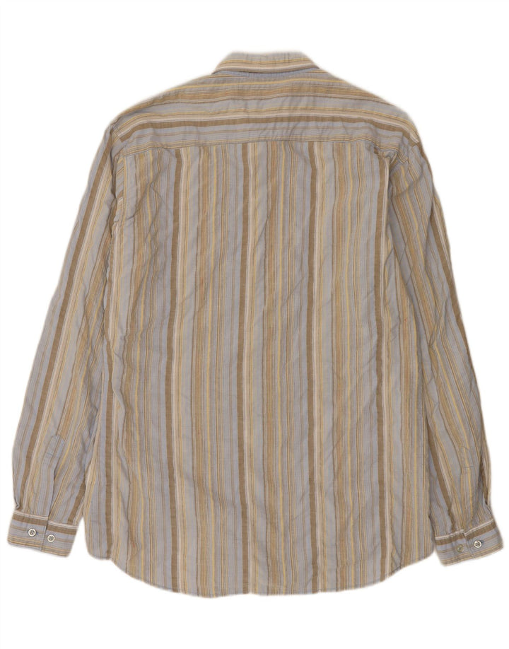 Camisa Marlboro Classics Hombre XL Algodón Rayas Azul