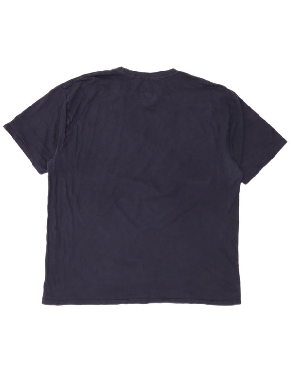 Hurley Mens Graphic T-Shirt Top 2XL Navy Blue Cotton