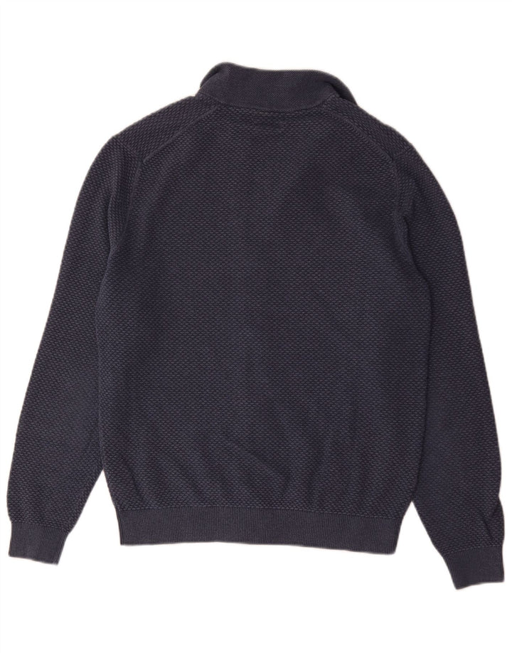 Massimo Dutti Hombre Jersey Cárdigan Cremallera Completa Small Azul Marino Algodón