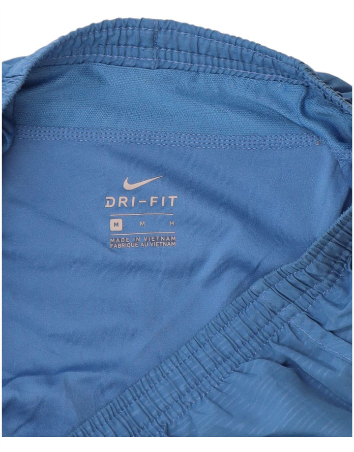 Nike - Pantalones cortos deportivos Dri Fit para mujer, talla 40, poliéster azul medio