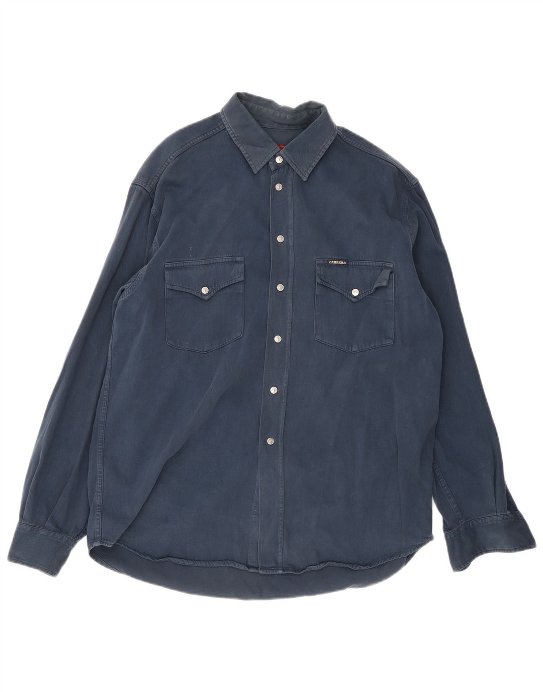 Carrera Camisa Vaquera Hombre Talla 39/40 Mediana Azul Marino Algodón
