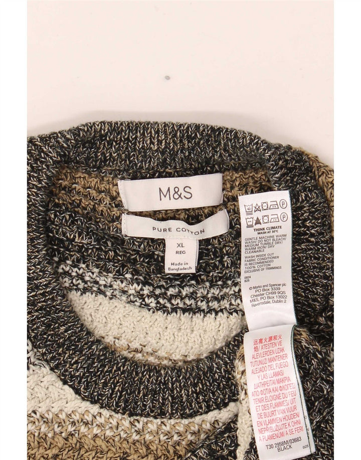 Marks & Spencer Jersey con Cuello Redondo para Hombre XL Rayas Multicolores