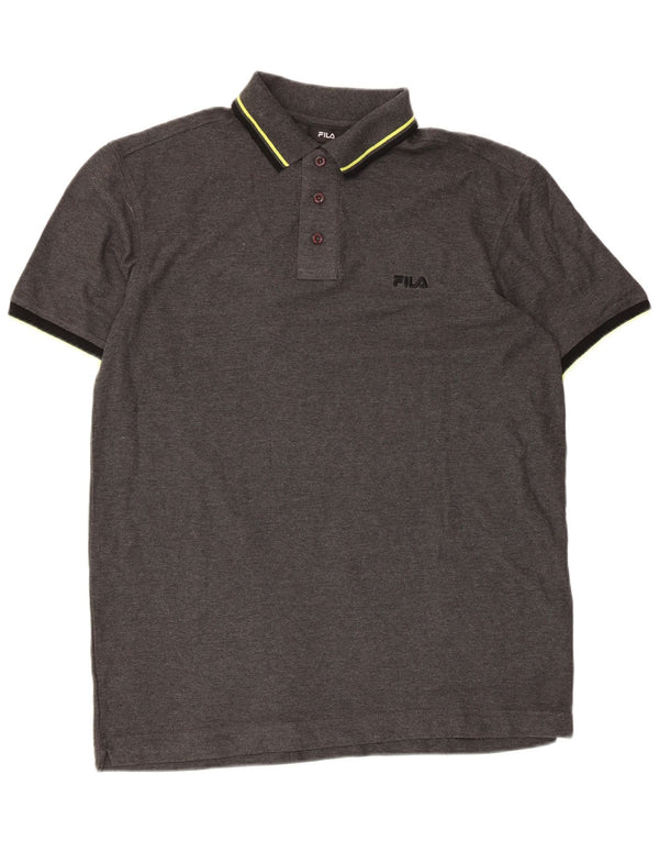 Fila Polo para hombre de algodón gris grande