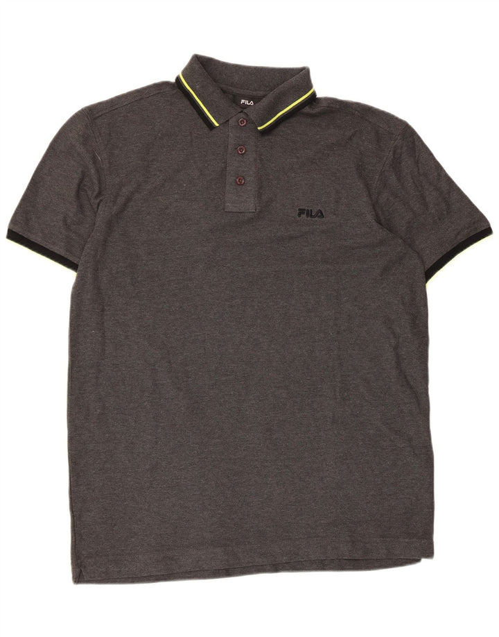 Fila Polo para hombre de algodón gris grande