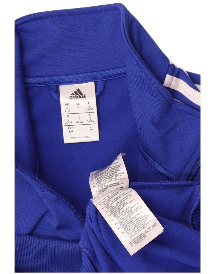 Adidas - Chaqueta de chándal para mujer, talla 8/10, poliéster azul pequeño