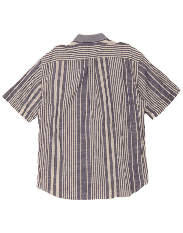 Navigare Camisa Manga Corta Hombre XL Algodón Rayas Azul
