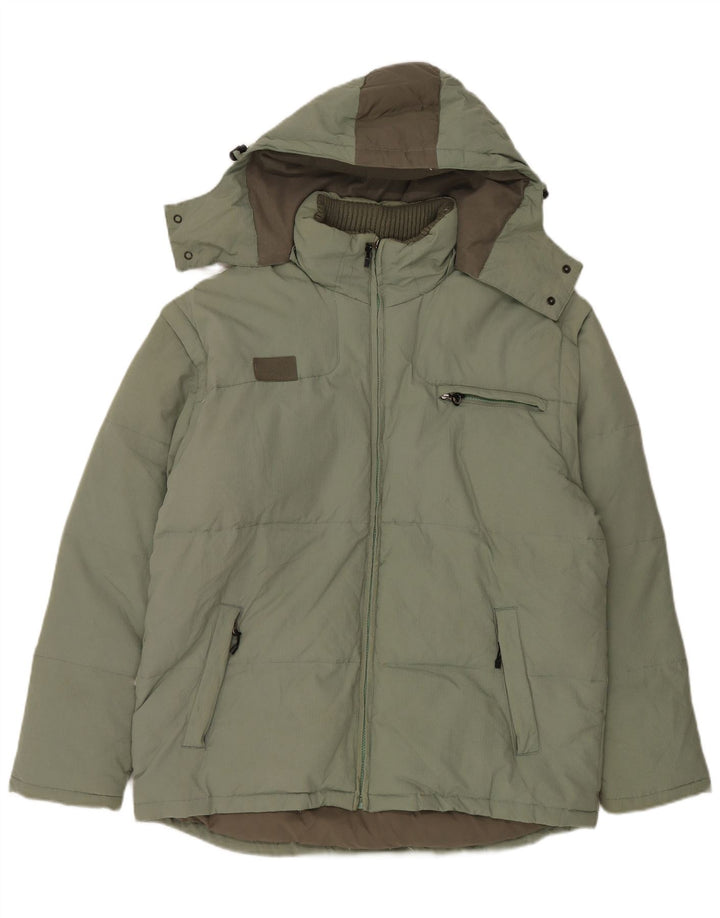 Fila Chaqueta acolchada con capucha para hombre UK 40 Large Poliamida verde