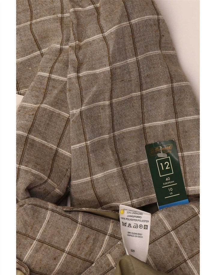 St. Bernard Cárdigan de Manga Corta para Mujer UK 40 Medium Brown Check