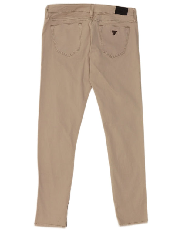 Guess Mujer Beverly Skinny Casual Pantalones W30 L28 Algodón Gris