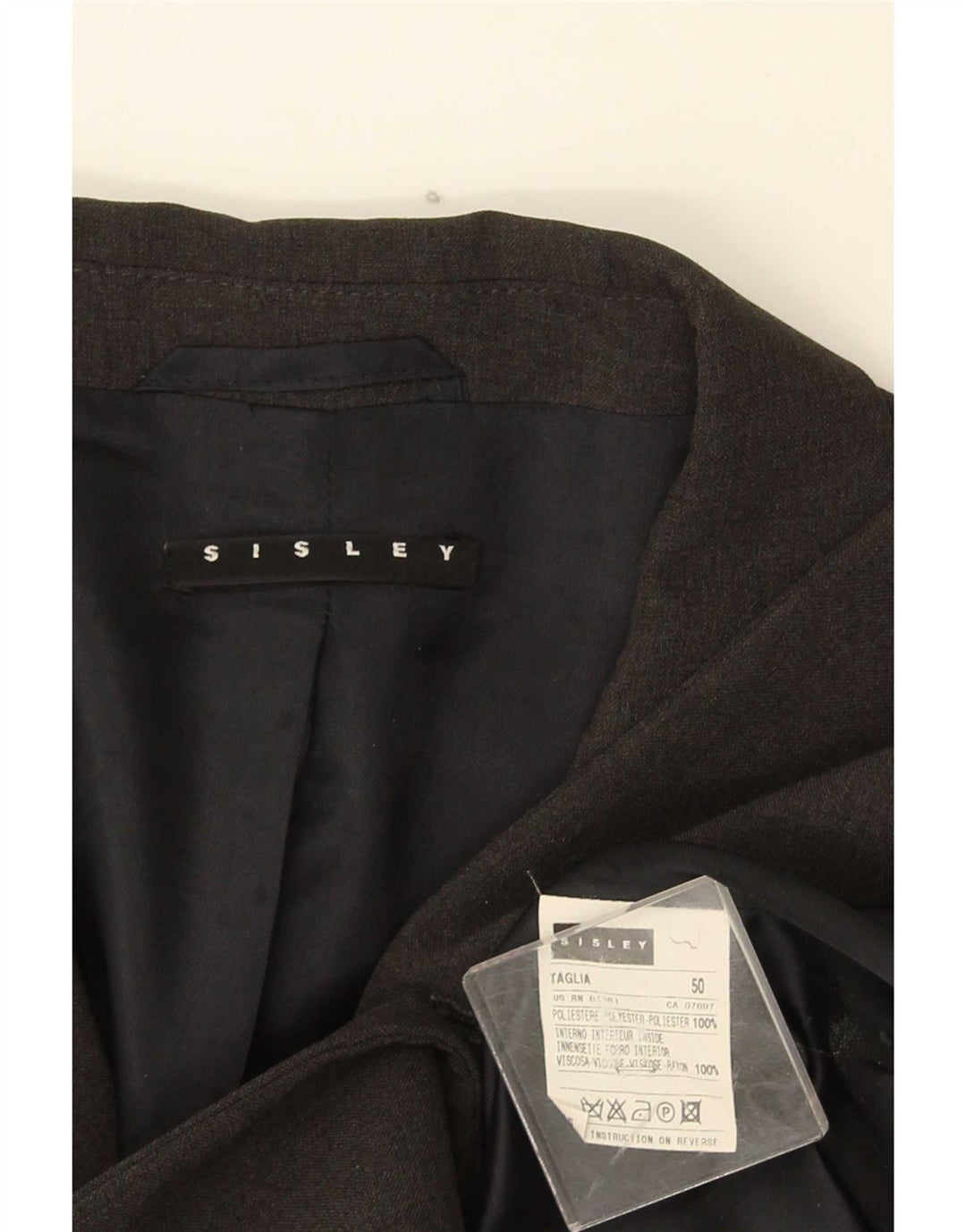 Sisley Chaqueta tipo blazer de 4 botones para hombre IT 50 Poliéster gris grande