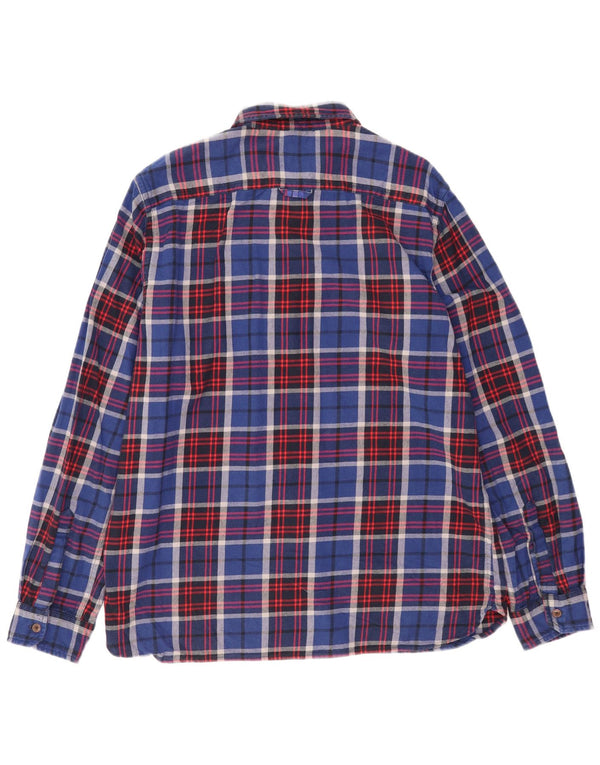 Superdry Camisa De Franela Para Hombre 3XL Algodón A Cuadros Azules