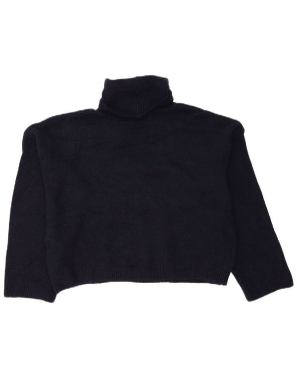 Zara Mujer Oversize Roll Neck Jumper Sweater UK 10 Small Azul Marino