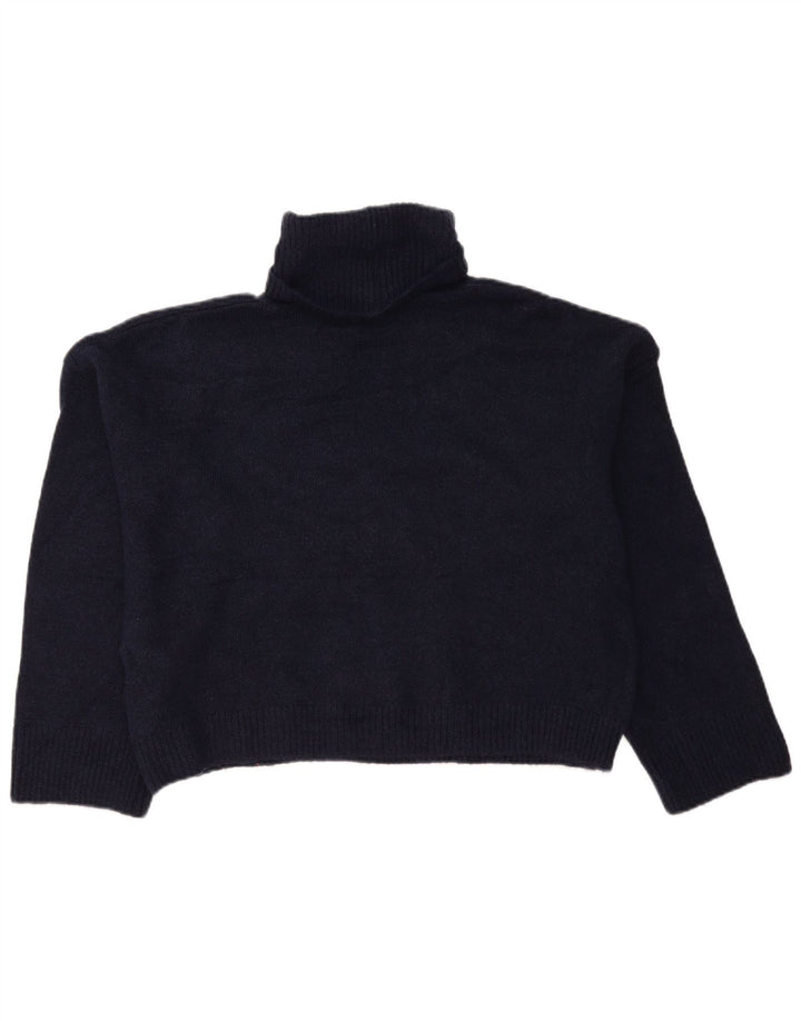 Zara Mujer Oversize Roll Neck Jumper Sweater UK 10 Small Azul Marino