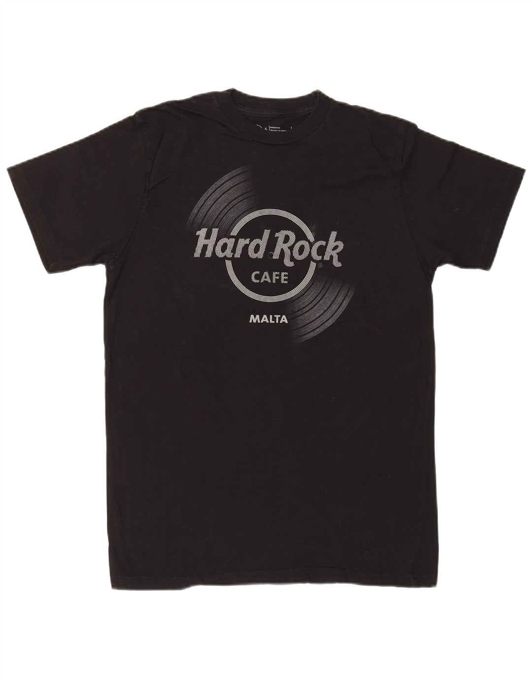 Hard Rock Cafe Mens Malta Graphic Camiseta Top Medio Algodón Negro