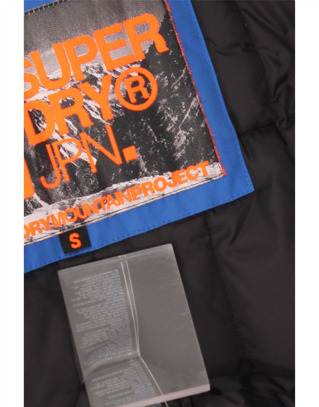 SUPERDRY Mens Graphic Hooded Padded Coat UK 36 Small Blue Nylon