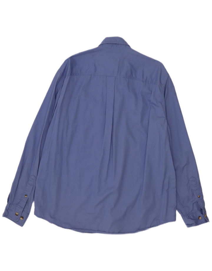 Eddie Bauer Camisa para hombre grande de algodón azul