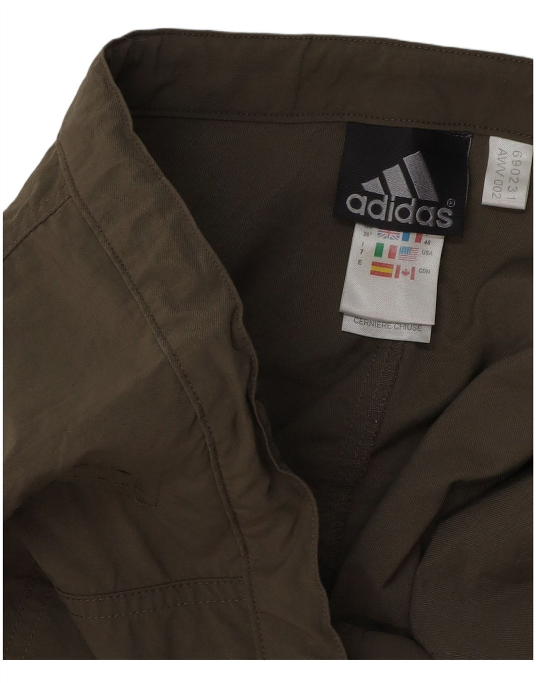 ADIDAS Pantalones cortos cargo para hombre W36 Poliéster caqui grande