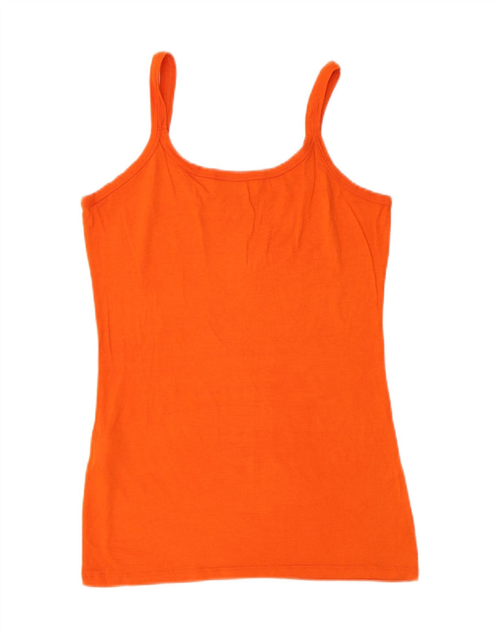 Vintage mujer Cami Top Reino Unido 14 Viscosa naranja grande
