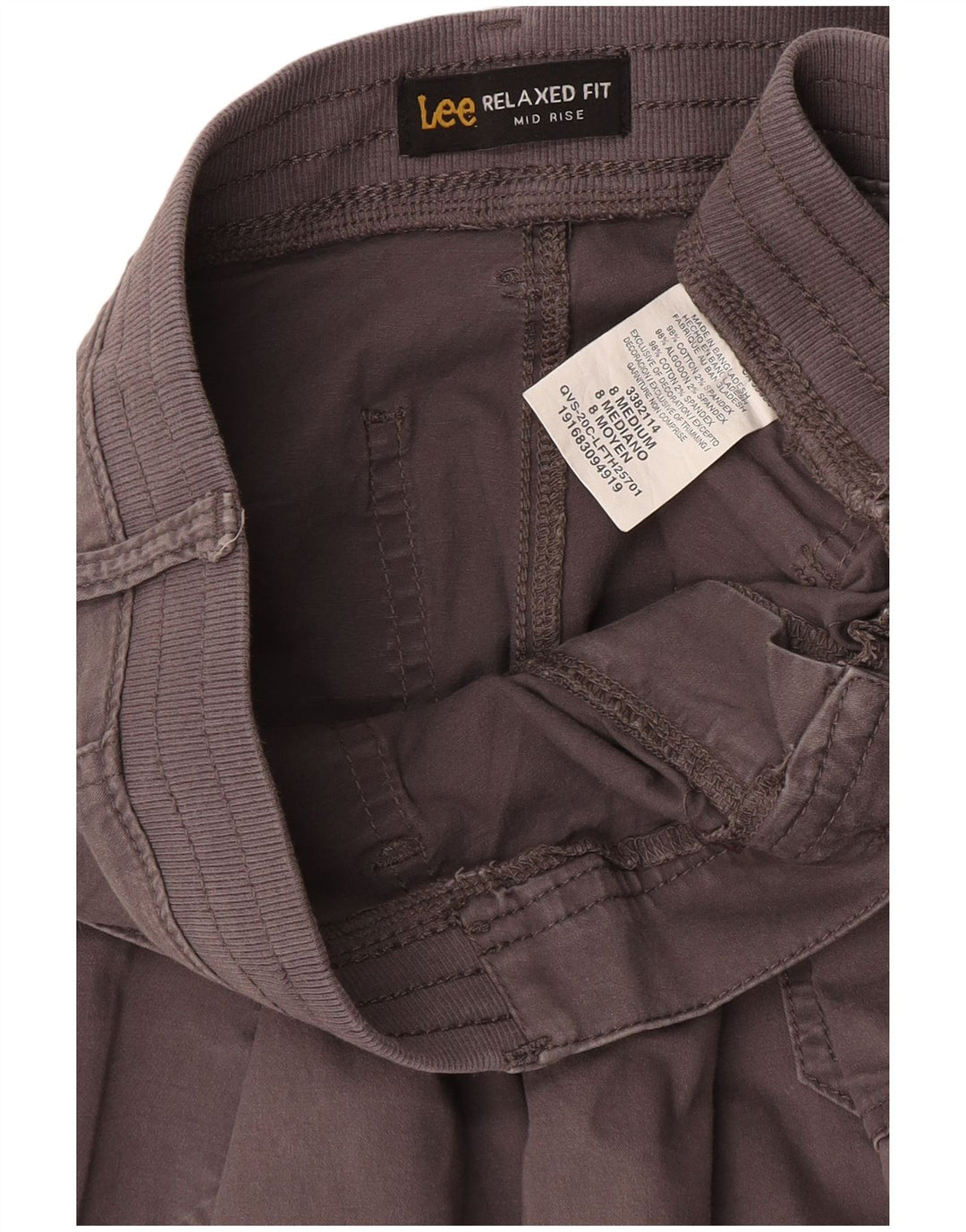 Lee Pantalones Capri de Talle Medio para Mujer US 8 Mediano W27 L19 Algodón Gris