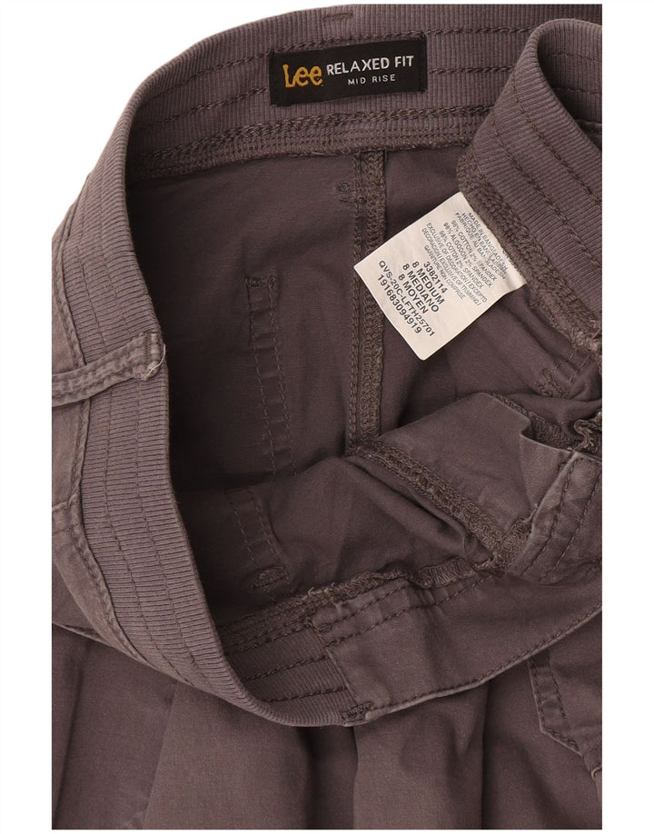 Lee Pantalones Capri de Talle Medio para Mujer US 8 Mediano W27 L19 Algodón Gris