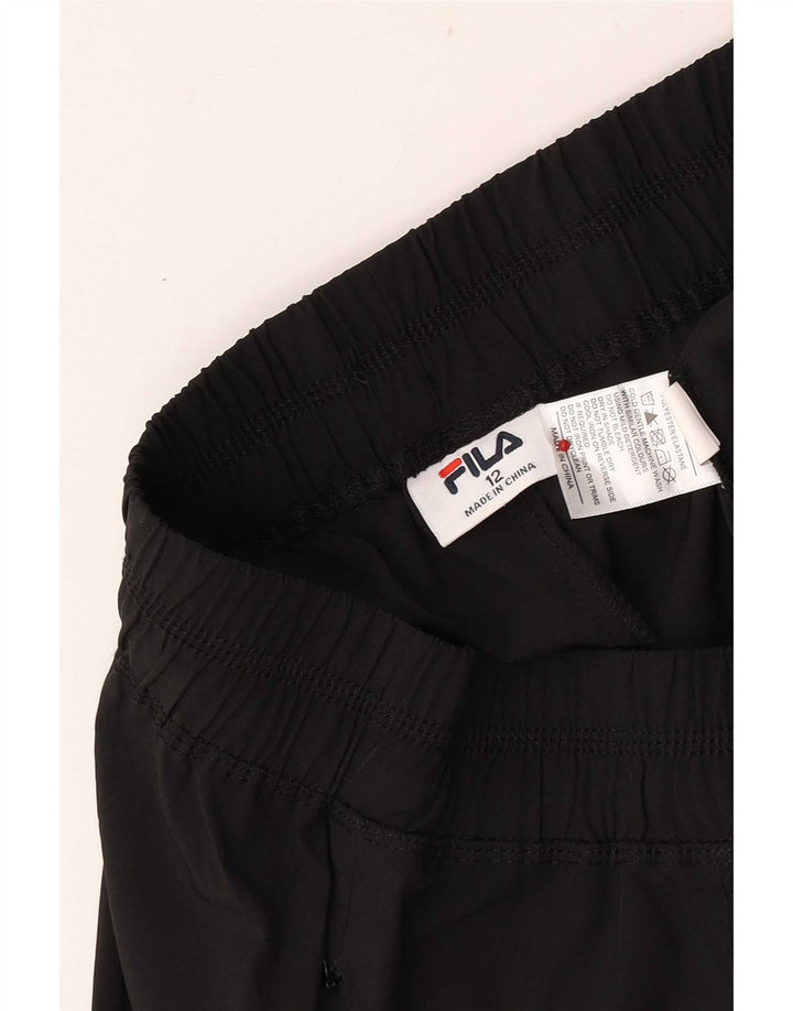 Fila Mujer Chándal Pantalones Joggers UK 12 Mediano Negro Poliéster