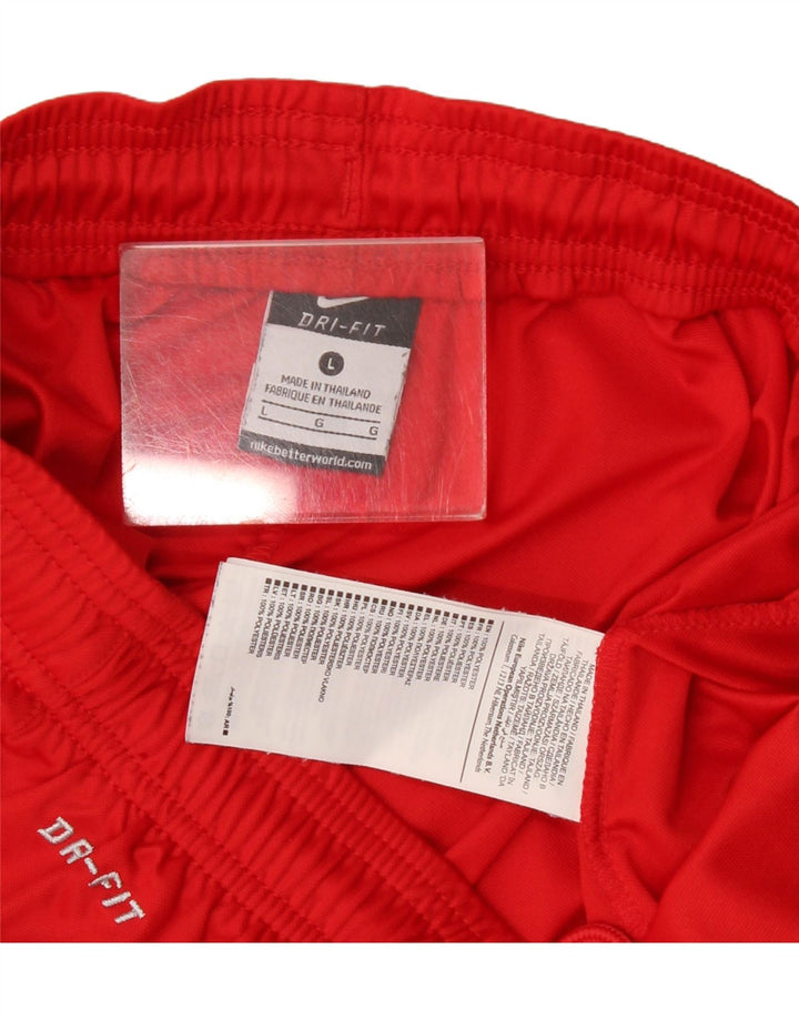 Nike - Pantalones cortos deportivos Dri Fit para hombre, poliéster rojo grande