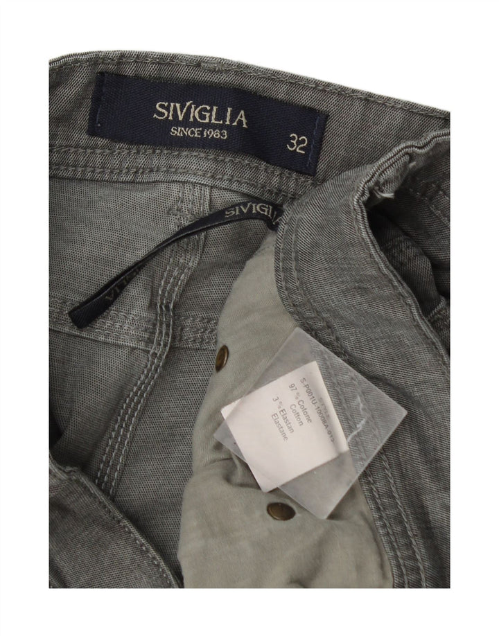 SIVIGLIA Pantalones cortos casuales para hombre W32 Algodón gris medio